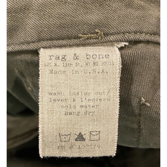 RAG‎ & BONE Women's Modele Army Green Coupe Pants Jeans Size 28x29 Actual - Picture 6 of 11